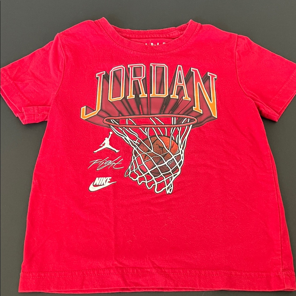Jordan Red Basketball Graphic Tee for Kids